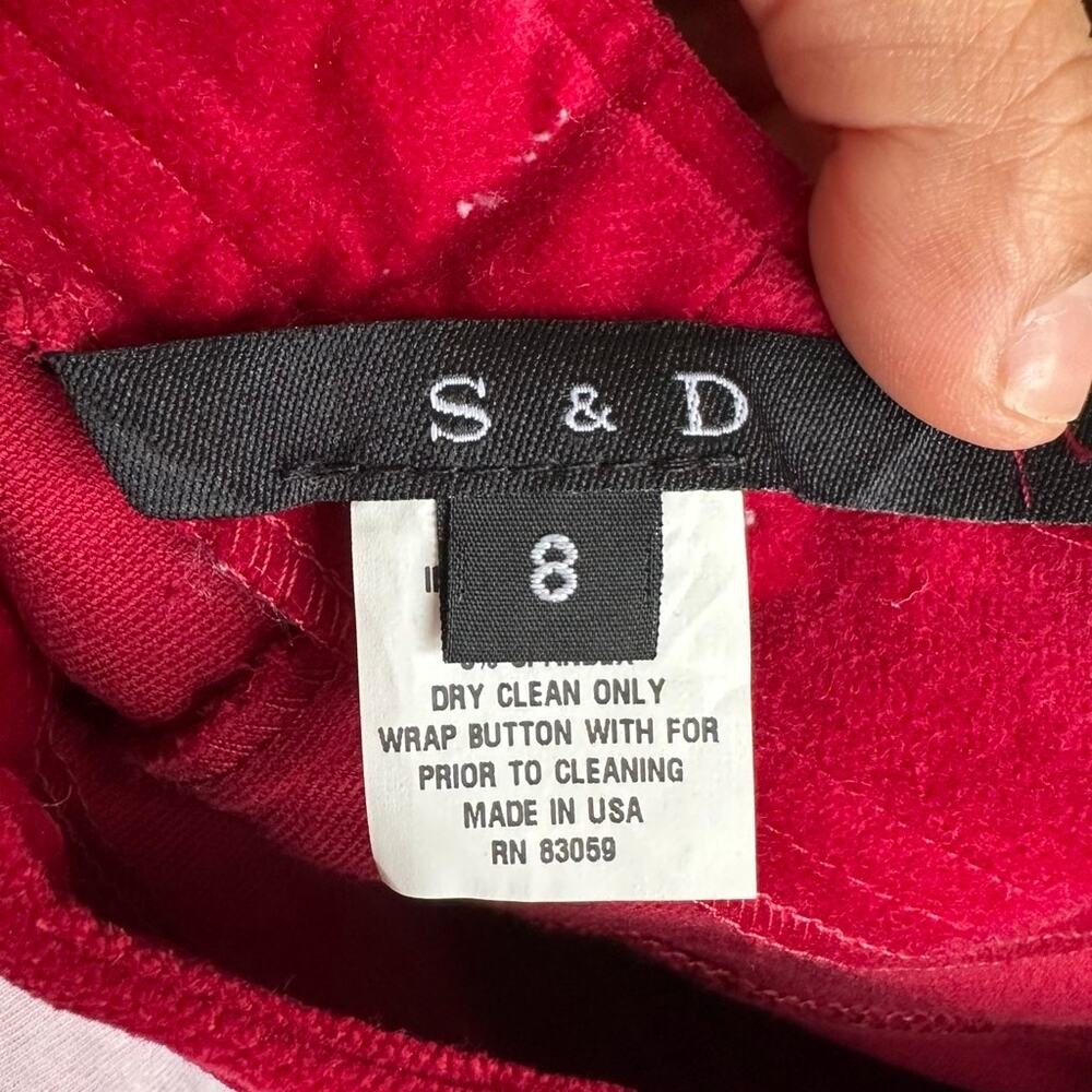 Vintage S&D Corduroy Bootcut Flare Pants Size 8 Red 90s Retro Made in the USA - Picture 5 of 14